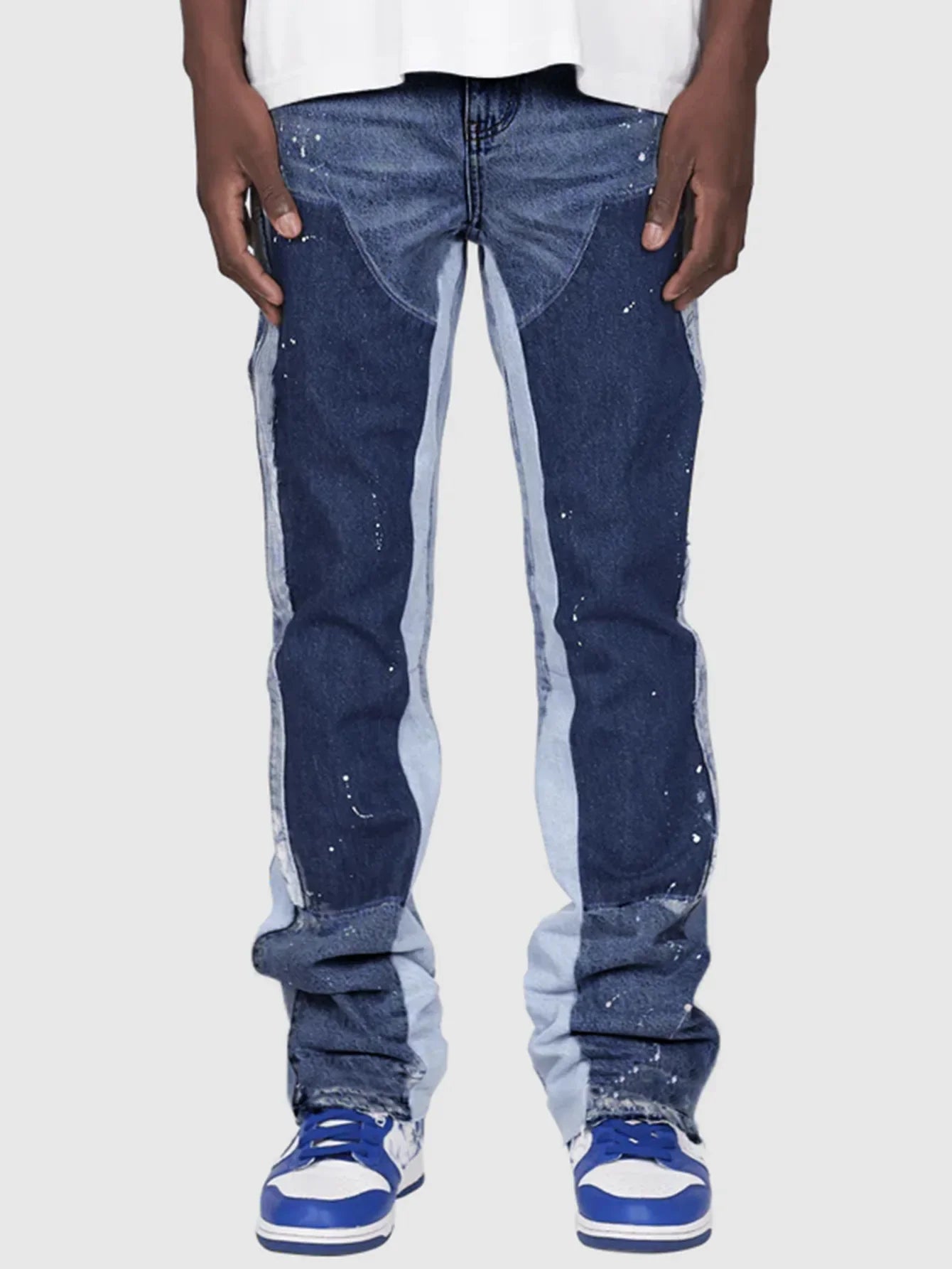 Washed Jeans Men Vintage Ankle Length Trousers Mid Waist Pockets Button Zipper Fly Distressed Denims Streetwear Straight Pants