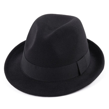 British Style Classic Jazz Hats Autumn and Winter New Women's Woolen Hat Men's Felt Warm Hat Stage Performance Hat