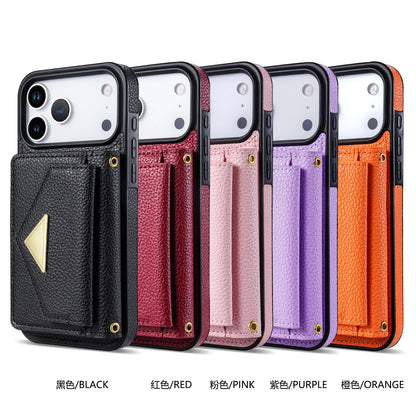 Crossbody Lanyard Leather Wallet Card Phone Case for IPhone 17 Air 16E 16 Pro Max 15 14 Plus 13 12 11 XS XR SE2020 Leather Cover