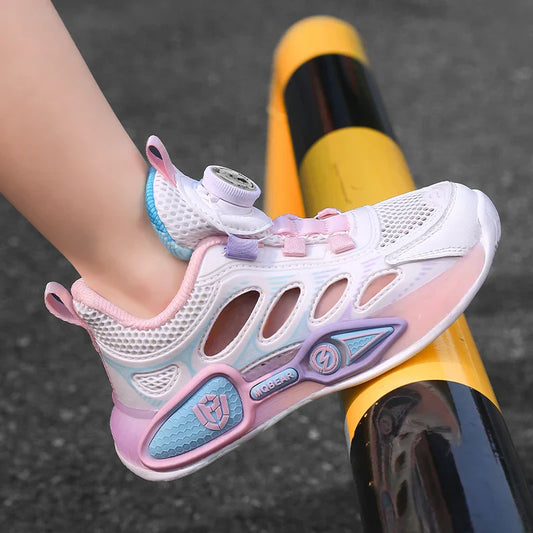 Children Sports Shoes Summer New Hollow Mesh Breathable Fashion Flat Bottom Anti Slip Student Daily Wear Comfort Casual Shoes