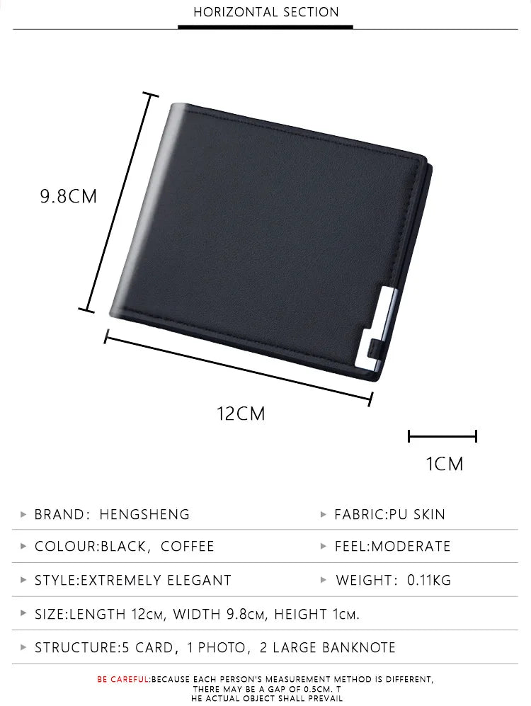 Short Men Wallets Card Holder Photo Holder Slim Male Print Wallet High Quality PU Leather Money Bag New Kpop Small Men's Purse