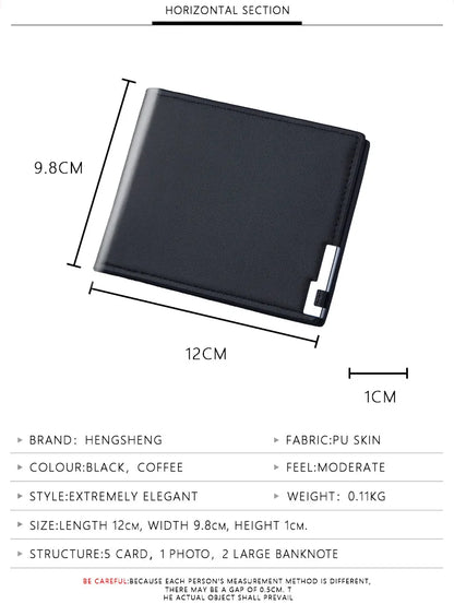 Short Men Wallets Card Holder Photo Holder Slim Male Print Wallet High Quality PU Leather Money Bag New Kpop Small Men's Purse