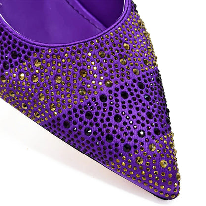 Venus Chan Fashionable Party Shoes and Bags Nigerian Women’s Party Suit Medium Heel Pointed Toe Women’s Shoes and Same Color Bag