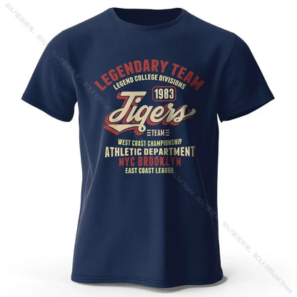 Minimalist Tiger Silhouette Printed 100% Cotton T-Shirt, Breathable Round Neck Short Sleeve Tee for Men & Women