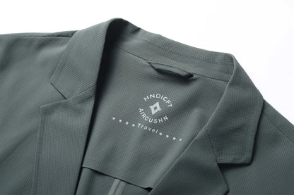 Minimalist Men Casual Blazer Ice Silk Nylon Spandex Seamless High Stretch Sun Protection Cooling Summer Breathable Tech Jacket