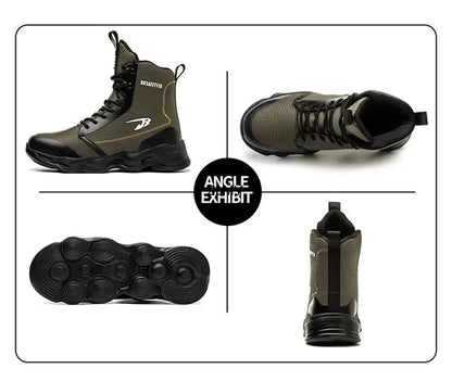 High Top Men Safety Shoes Light Steel Toe Sneakers Man Anti-Smash Stab Proof Work Boots Male Construction Protective Footwear