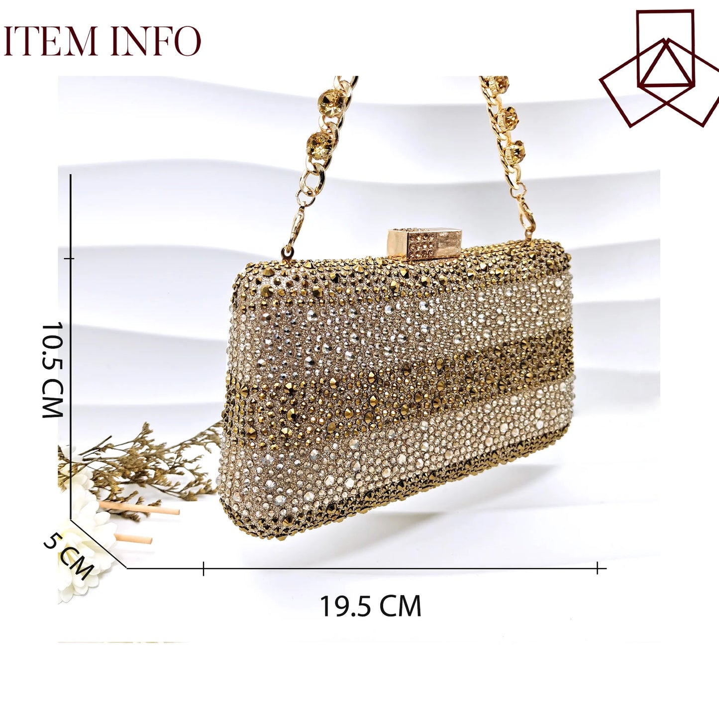 Gold Color Elegant Women Heels Shoes and Bag Set Hollow Rhinestones  High Heels Wedges Shoes Matching Bag