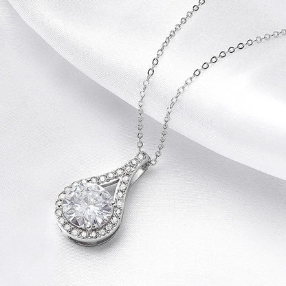 1-5ct Real Moissanite Necklace for Women Sparkling S925 Sterling Silver Jewelry Water Drop Pendant Girls Birthday Gift