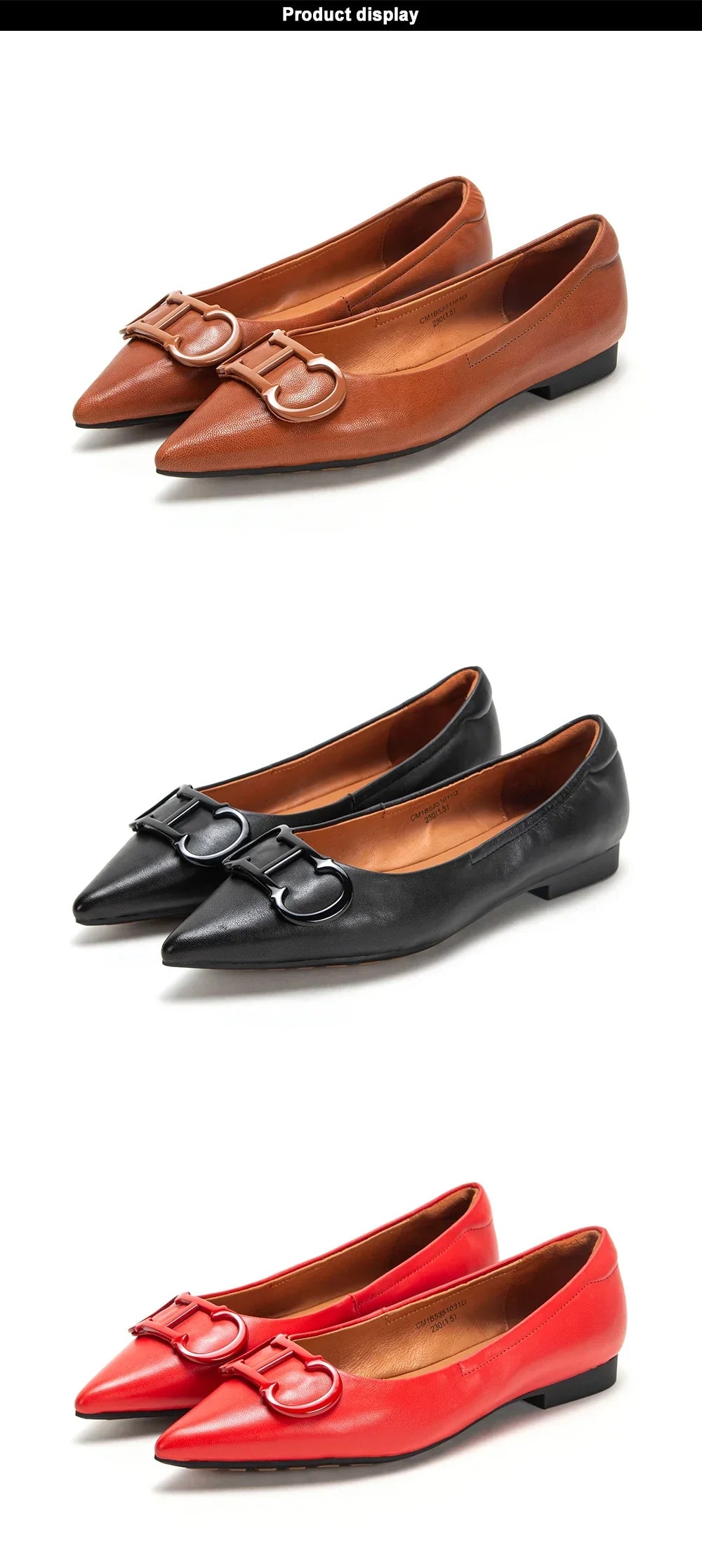 Pointed Toe Design Pure Simple Women's Flat Shoes Wear Comfortable Fashion Solid Women's Casual Shoes Vintage Classic