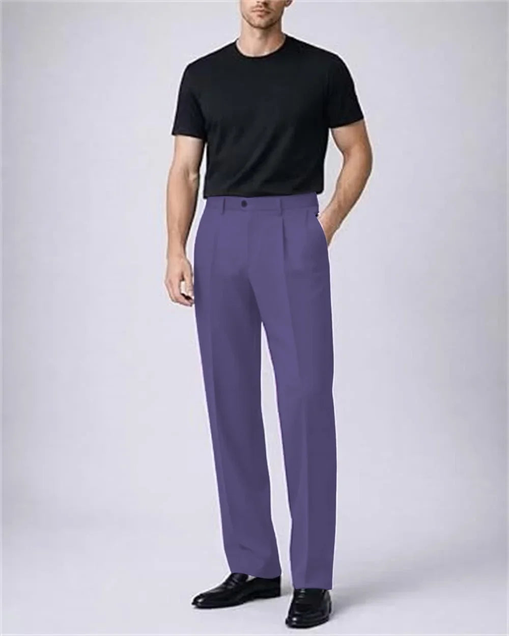 Men's Pleated Dress Pants Wide-Leg Versatile Premium Formal Banquet Wedding Summer Casual Trousers Chinos Business Daily Office