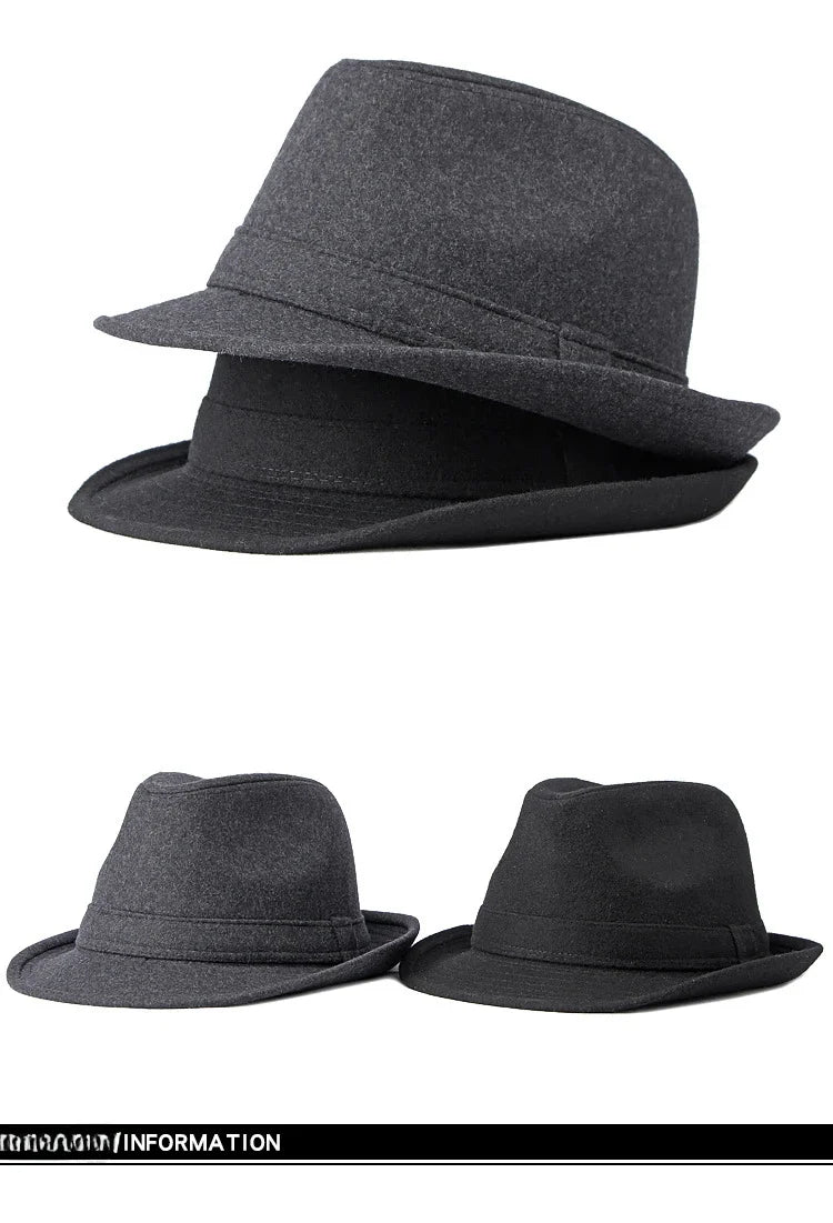 Gentleman Hat Men's British Style Retro Simple Pure Color  Top Hat Men's Casual Jazz Hat