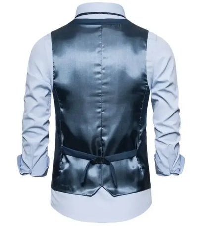 Blue Suit Vest, Men's Business Sleeveless Vests Jacket, Asian size S-6XL, Wedding Party Waistcoat, Red Purple Black Gray