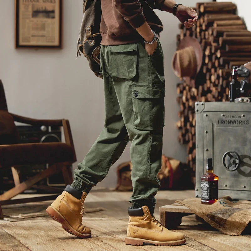 Joggers Cargo Pants Mens Casual Hip Hop Multi-Pocket Male Trousers Sweatpants Streetwear Techwear Tactical Khaki Pants BLW9106