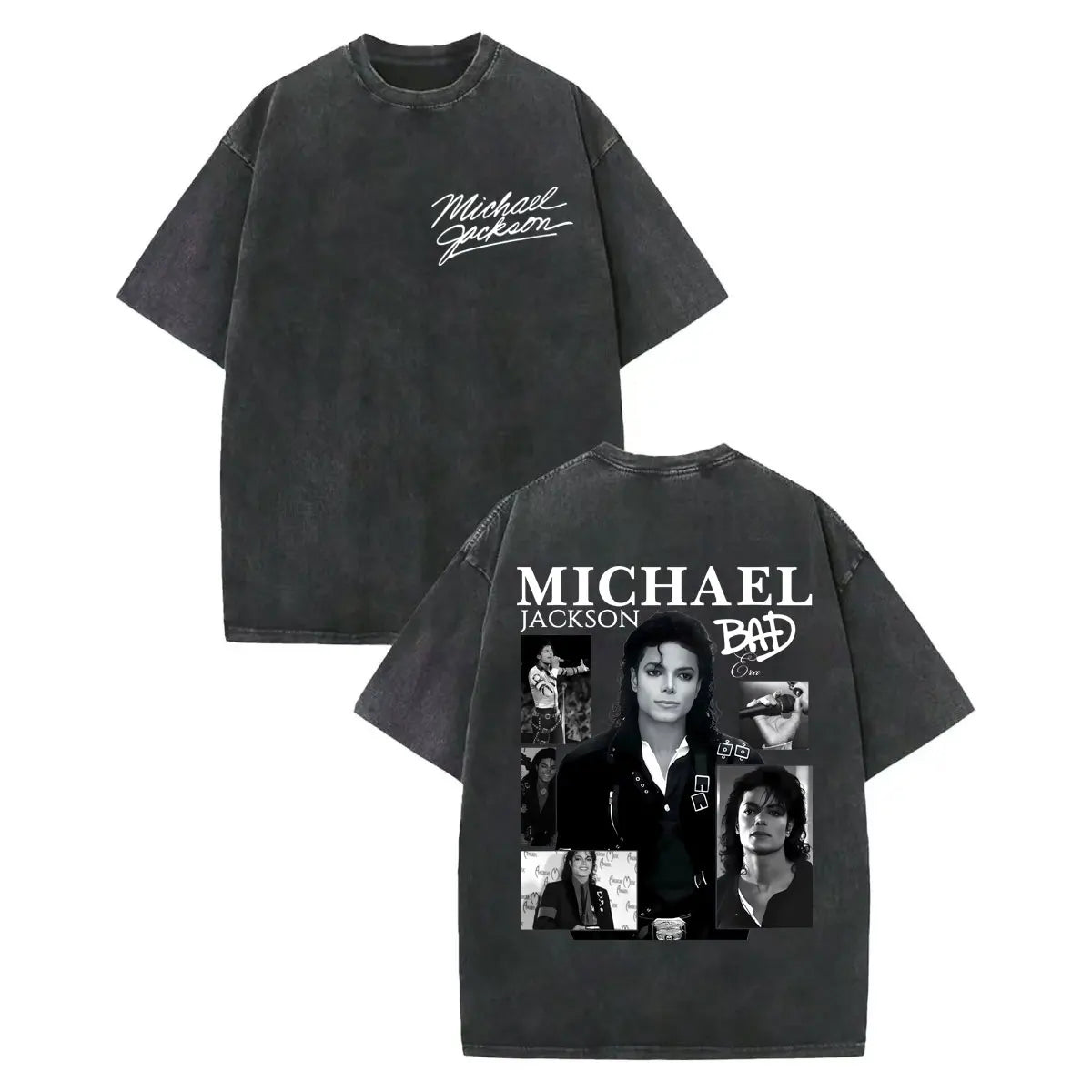 Vintage Washed Michael Jackson Graphic T Shirts Men Women Harajuku Rock Clothing T-shirts Fashion Casual Short Sleeve T-shirt