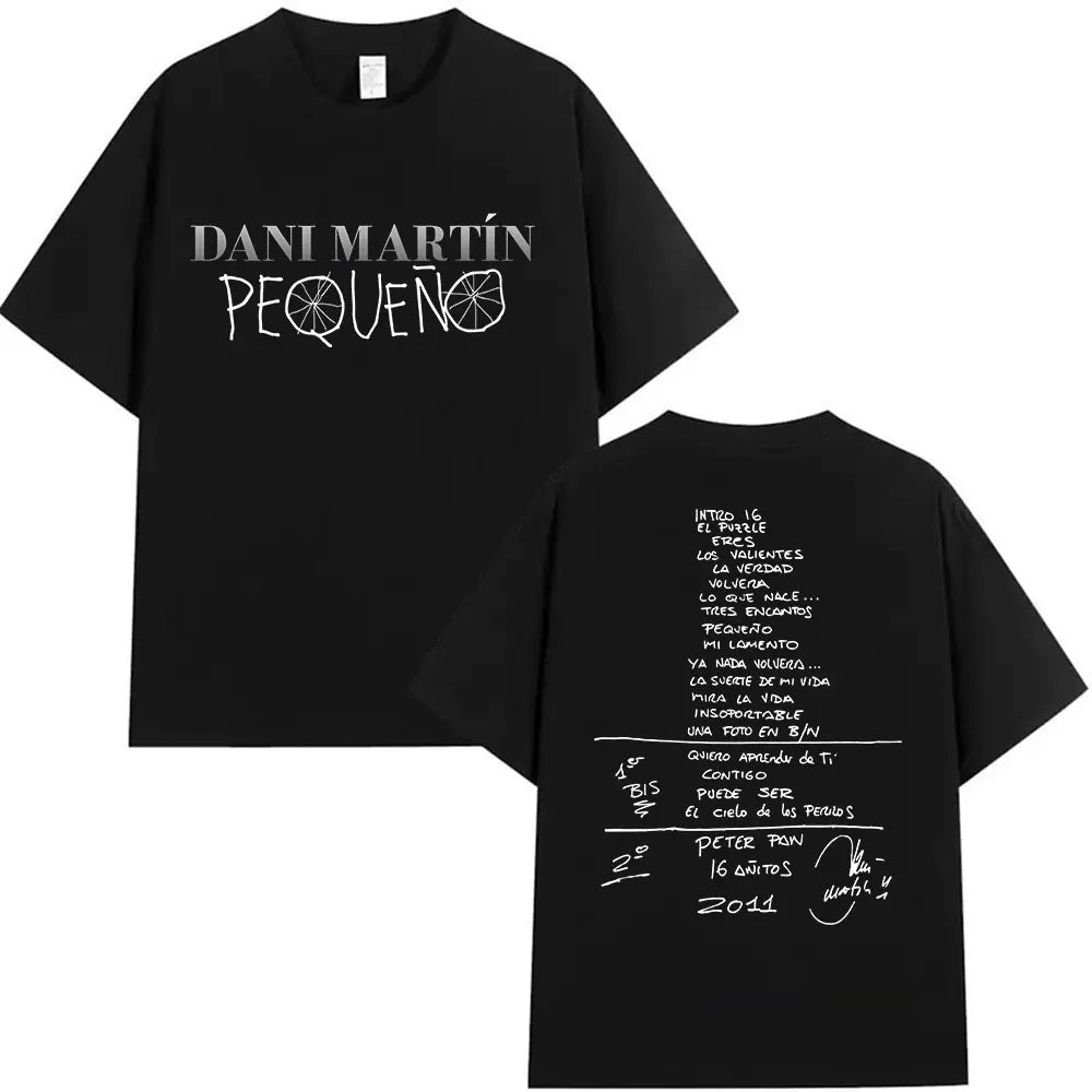 Rapper Dani Martin Tour 2025-2026 Merch T Shirts Men's Pop Music Clothing Short Sleeve T-shirt Man Hip Hop Gothic Vintage Tshirt