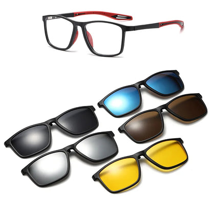 New Magnetic Clip-On Polarized Sunglasses Men Driving Night Vision Anti Blue Light Reading Glasses Women Prescription 3310