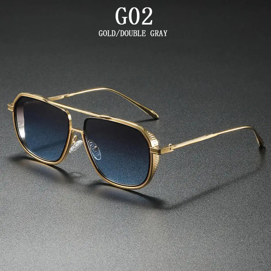 Fashion Sunglass Men Vintage Sunscreen Oversized Sunglasses Women Trendy Metal Glasses Gafas De Sol Hombre Lunette Soleil Femme