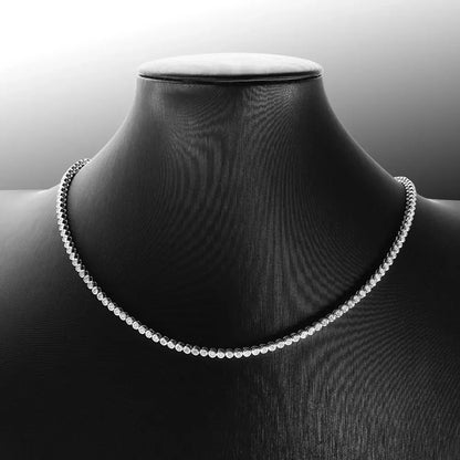 Luxury Bubble 2/3mm D Color Full Moissanite Tennis Necklace for Women S925 Silver Plated 18K Diamond Neck Chain Necklaces