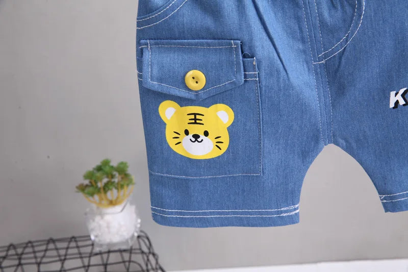 0-5Years New Baby Boys Girls Summer Clothes Sets Kids Cartoon Cotton T Shirt Shorts 2pcs/sets Children Clothing Tracksuits Set