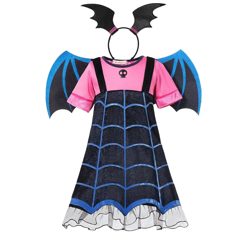 Vampirina Cosplay Dress Girl Kids Princess Clothes Charms Dress Up Christmas Halloween Costume Children Carnival Party