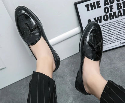 Wedding Shoes For Men Slip On Loafers Trend Tassels Leather Shoes Male Men’s Dress Shoes Business Shoes Men British Style Formal