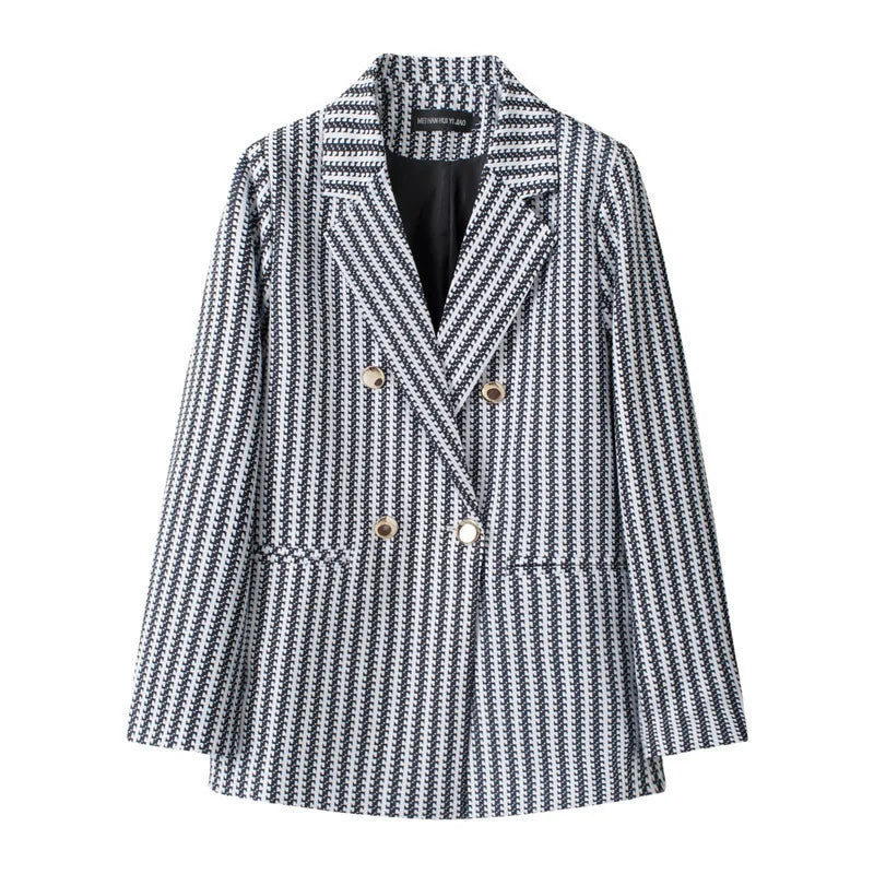 Casual Plaid Women's Suit Jacket Spring Autumn New Style Large Size Street Style Top Quality Polyester Commute Style Fashionable