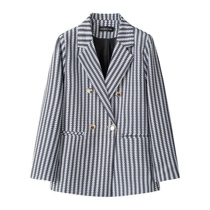Casual Plaid Women's Suit Jacket Spring Autumn New Style Large Size Street Style Top Quality Polyester Commute Style Fashionable