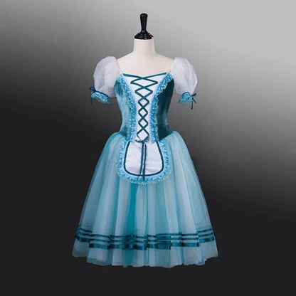 Red Giselle Ballet Dance Ballerina Tutu Dress For Girls Women Stage Performance Costume Long Ballet Dancing Dresses