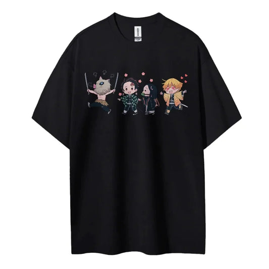 Demon Slayer Japanese Hot-blooded Anime Classic Characters Sports Casual Short-sleeved Comfortable Half-sleeved Popular Top