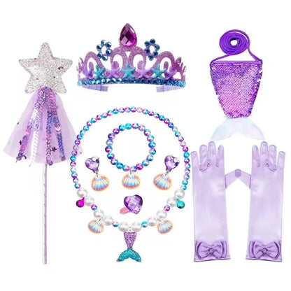 Mermaid Dress Girls Kids Cosplay Dresses Princess Costume Perform Clothes Birthday Party Halloween Clothing