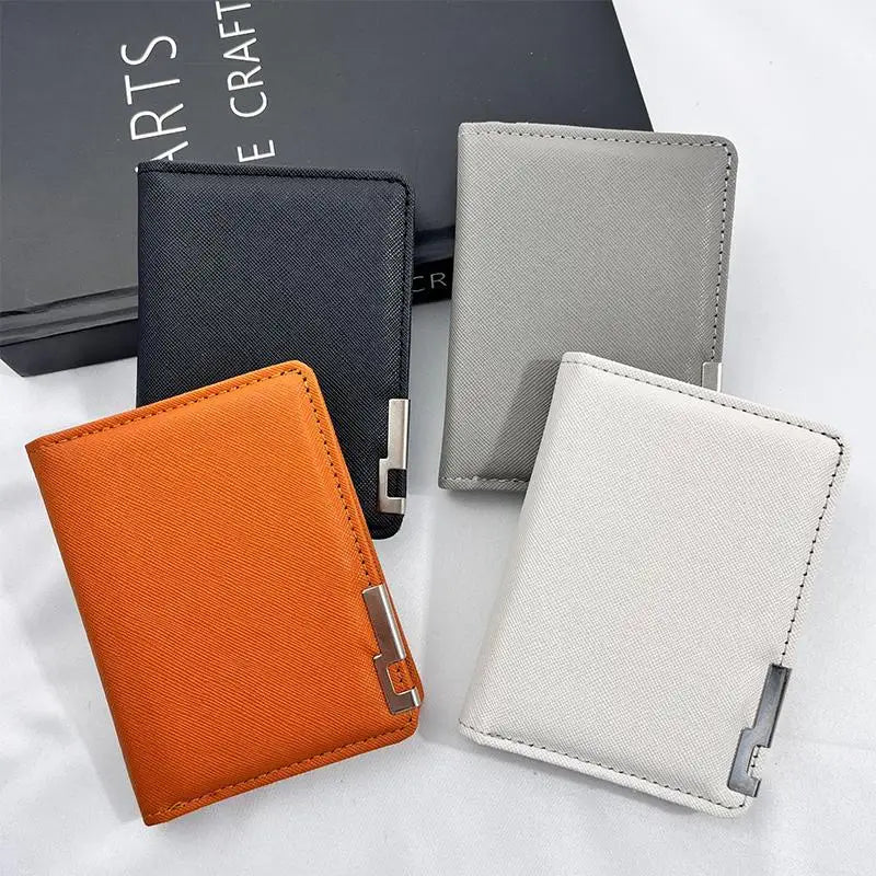 Black Faux Leather Slim Wallet with Multiple Card Slots Business Style for Men Perfect for Business Meetings