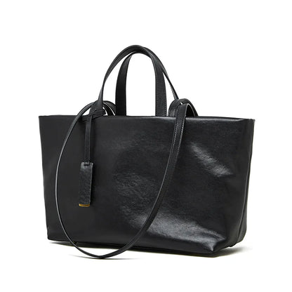 Luxury Women's Shoulder Bag Soft Leather Large Capacity Square Fashion Tote Bag Korean Fashionable Handbag Shopping Underarm Bag