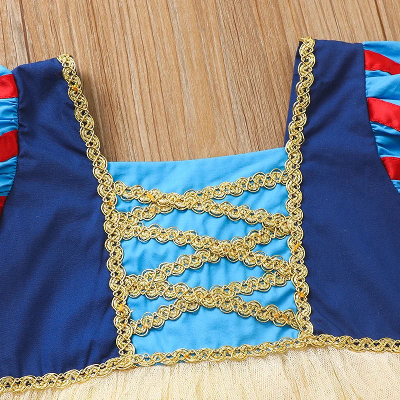 Kids Girl Snow White Dress Summer Short Sleeved Birthday Party Elsa Princess 2026 New Halloween Costume for Girls 2-8 Years Old