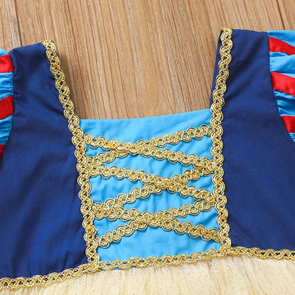 Kids Girl Snow White Dress Summer Short Sleeved Birthday Party Elsa Princess 2026 New Halloween Costume for Girls 2-8 Years Old