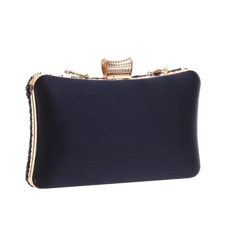 Women's Evening Clutch Bag Party Purse Luxury Wedding Clutches For Bridal Exquisite Crystal Ladies Handbag Apricot Silver Wallet