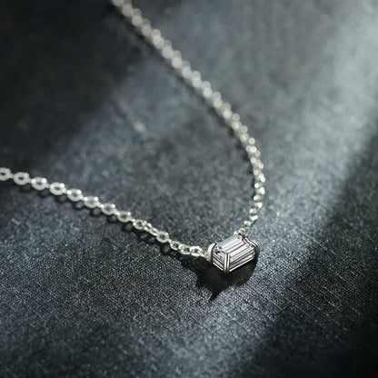 Genuine 925 Sterling Silver Fashion Charm AAA Zirconia Pendant Necklace For Women Silver Female Necklaces Fine Jewelry