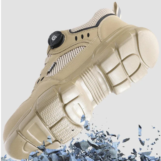 Rotating button Protection Shoes Breathable in summer Safety Shoes Men Anti-smash Anti puncture Work Sneakers Steel toe shoes