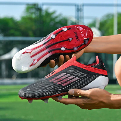 New Men Soccer Shoes Outdoor Sport Football Boots Training Breathable Match Boys Adult Cleats Non Slip Long Spikes Comfortable