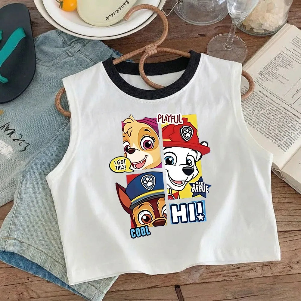 2026 Summer Children's Casual Outfits PAW Patrol Printed Boys Plaid Shorts Sets Kids Sleeveless Vest Bottom Two Piece New