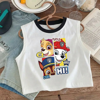 2026 Summer Children's Casual Outfits PAW Patrol Printed Boys Plaid Shorts Sets Kids Sleeveless Vest Bottom Two Piece New