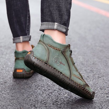Fashion Men Ankle Boots Handmade Mens Boots Lightweight Mens Designer Boots Outdoor Sneakers Leather Work Boots Plus Size 38-48