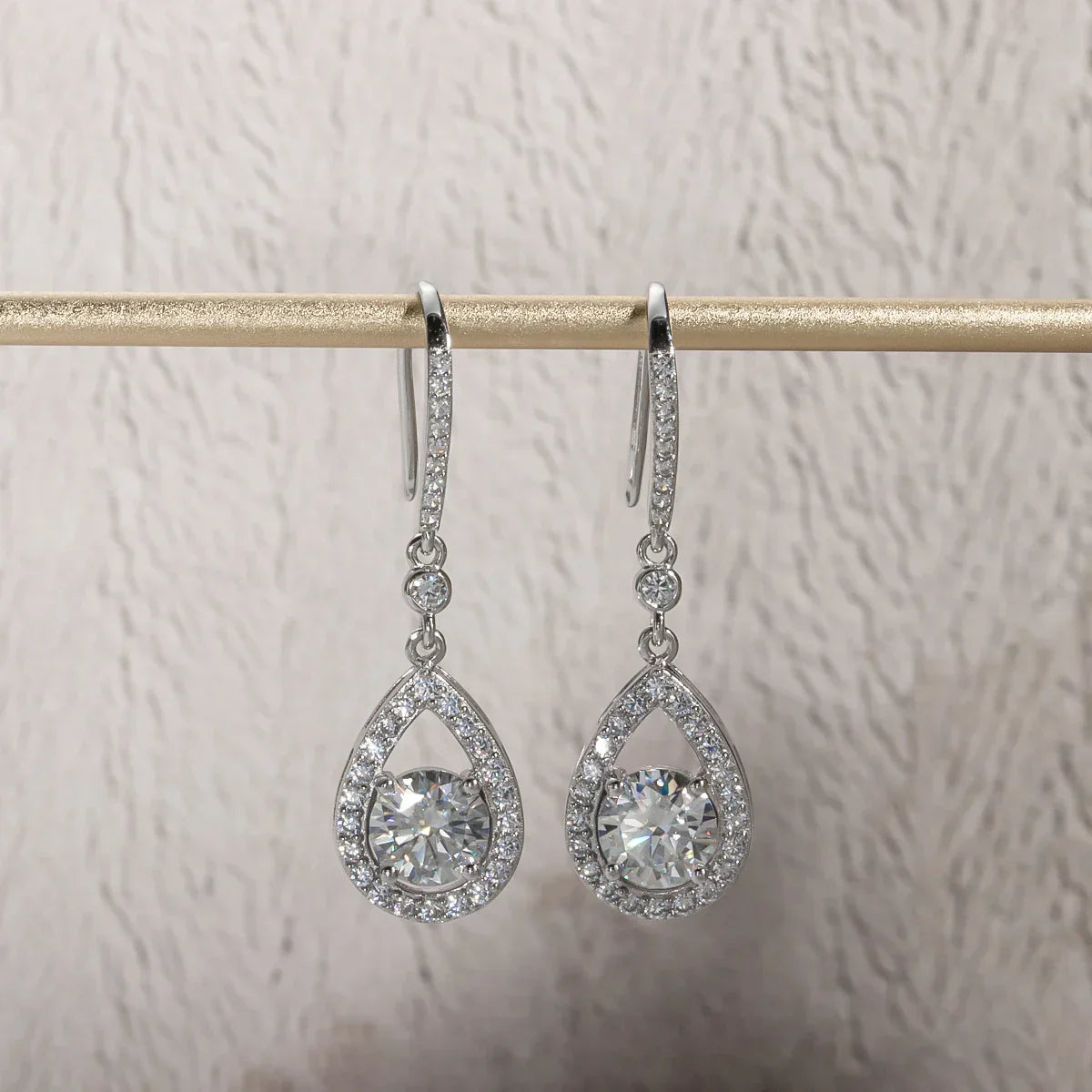 1ct D Color Moissanite Drop Teardrop Shape Earrings 925 Sterling Silve Hook Earrings for Woman Jewelry Gifts Wholesale
