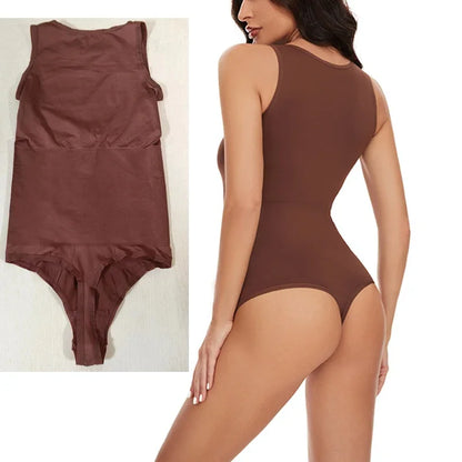 Halter Neck Body Shaper Suits Open Crotch Thong Shapewear Body Shapers Tummy Control Bodysuit Cupless Stretchy Jumpsuit