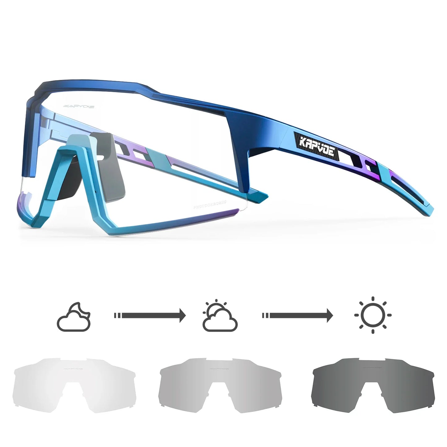 Photochromic Cycling Glasses UV400 MTB Clear Mountain Bike Transition Bicycle Sunglasses for Men Women Sports Eyewear