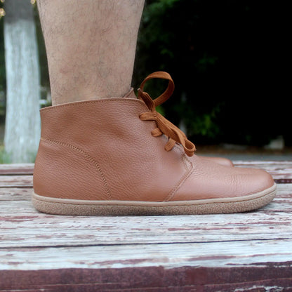 Barefoot Leather Boots With Wool Linning Inside For Women  man Zero Drop Wider Toes Box
