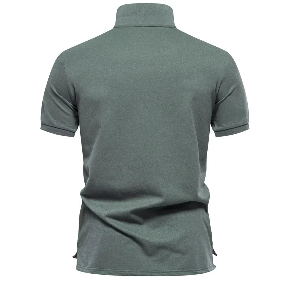 New Design Gradient Printed Cotton Blend Polo Shirts for Men Short Sleeve Summer Fashion Mens Polos
