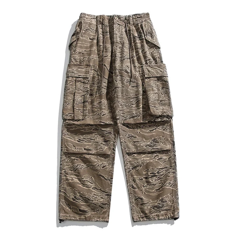 High Quality American Retro Ast Craft Camouflage Cargo Pants For Men Clothing Outdoors Tactical Pants Casual Baggy Trousers Male