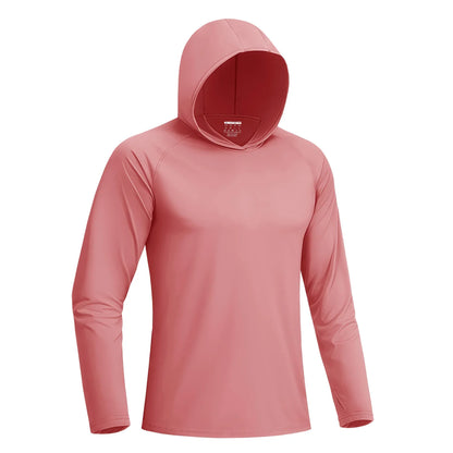 Sun Protection Shirts Mens Long Sleeve Hoodie Casual UV-Proof T-Shirts Breathable Lightweight Quick Dry T shirts Swim