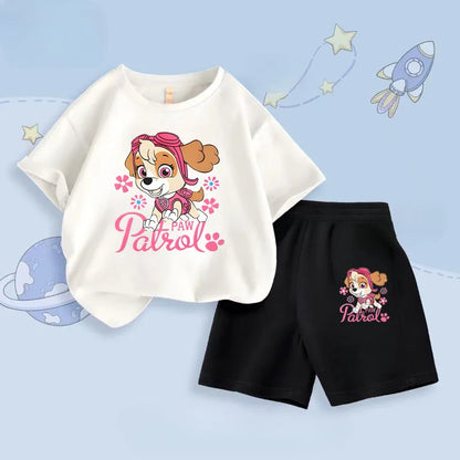 Summer New Children's Short Sleeve Clothing Sets Grils' T Shirt Shorts Two Piece Suit Kids Breathable Casual Outfits