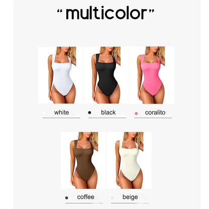 Sexy Summer High Waist for Women Cupless Comfortable Square Collar  Shapewear Ultra Elastic Slim Thong Shapewear Jumpsuit